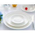 Haonai 5,6,7,8,9 inch white & round dinner plate set,porcelain dinner plate set,set of 5.serving plate set for hotel dinning